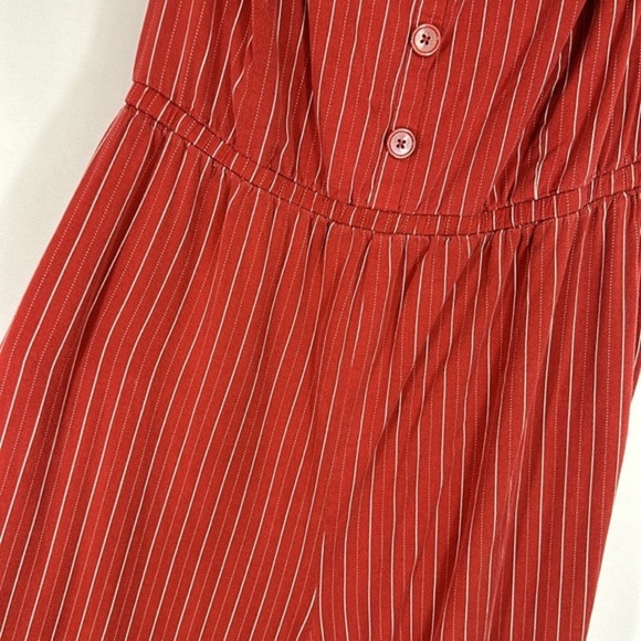 Torrid Rust Orange Stripe Challis Wide Leg Jumpsuit - Picture 6 of 15